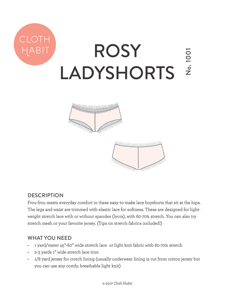 Rosy Ladyshorts Underwear Pattern – Cloth Habit